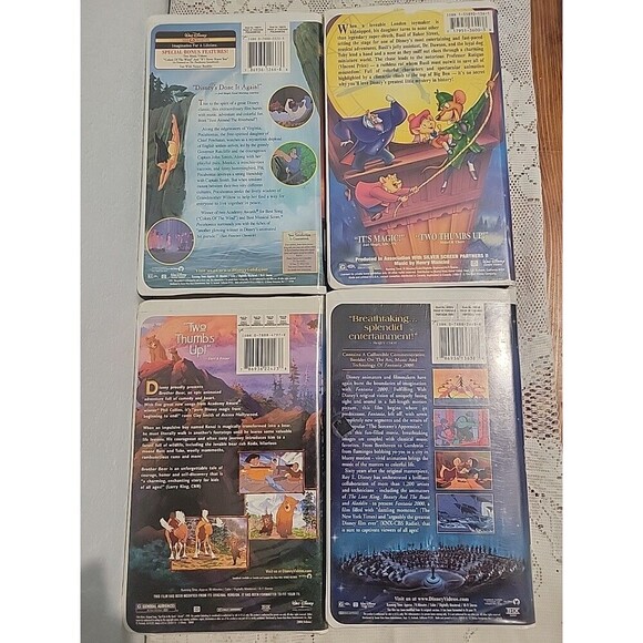 Walt Disney Lot Of 4 Vhs Tapes Great Mouse Detective Pocahontas Brother Bear... - Picture 7 of 15